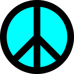 300x300 Black And Turquoise Peace Symbol Clip Art