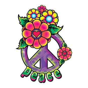350x350 Hippie Peace Sign Temporary Tattoo Embodies The 60s And 70s