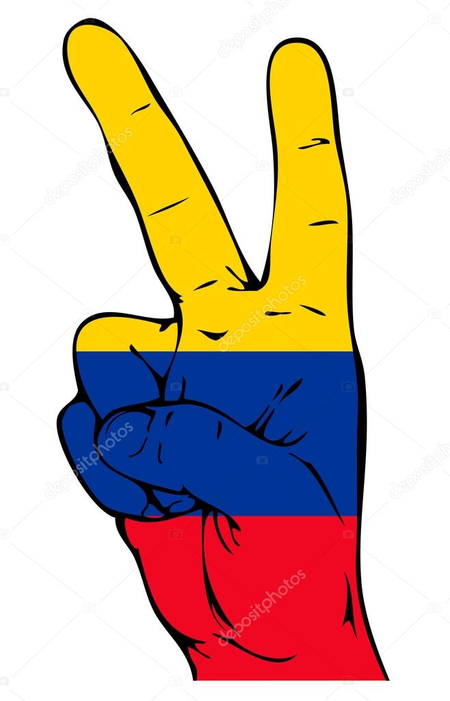 658x1024 Peace Sign Of The Colombian Flag Stock Vector Vlada13