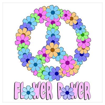 400x400 Flower Peace Sign Cafepress Gt Wall Art Gt Posters Gt Flower Power