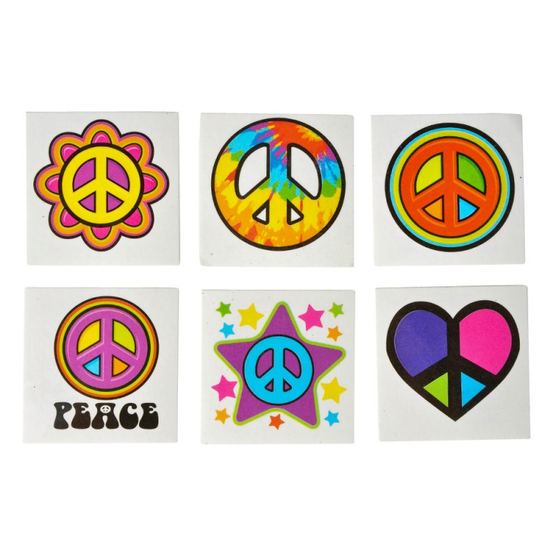 800x800 Peace Sign Temporary Tattoo