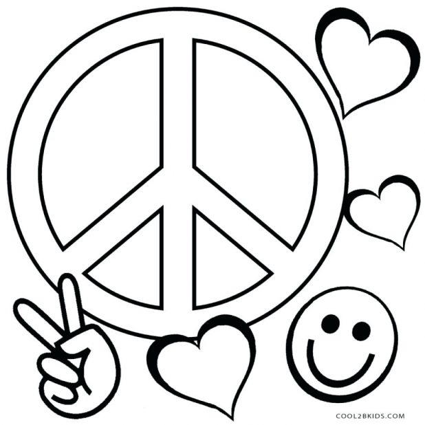 618x618 Free Printable Peace Sign Coloring Pages Intended For 21