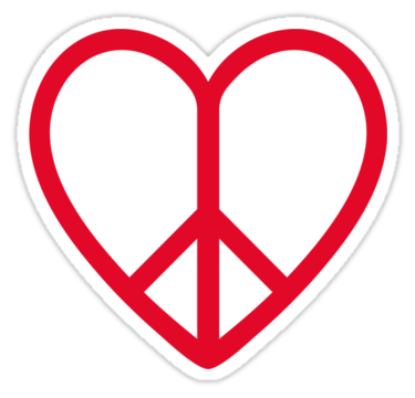 375x360 Peace Sign Heart Clipart