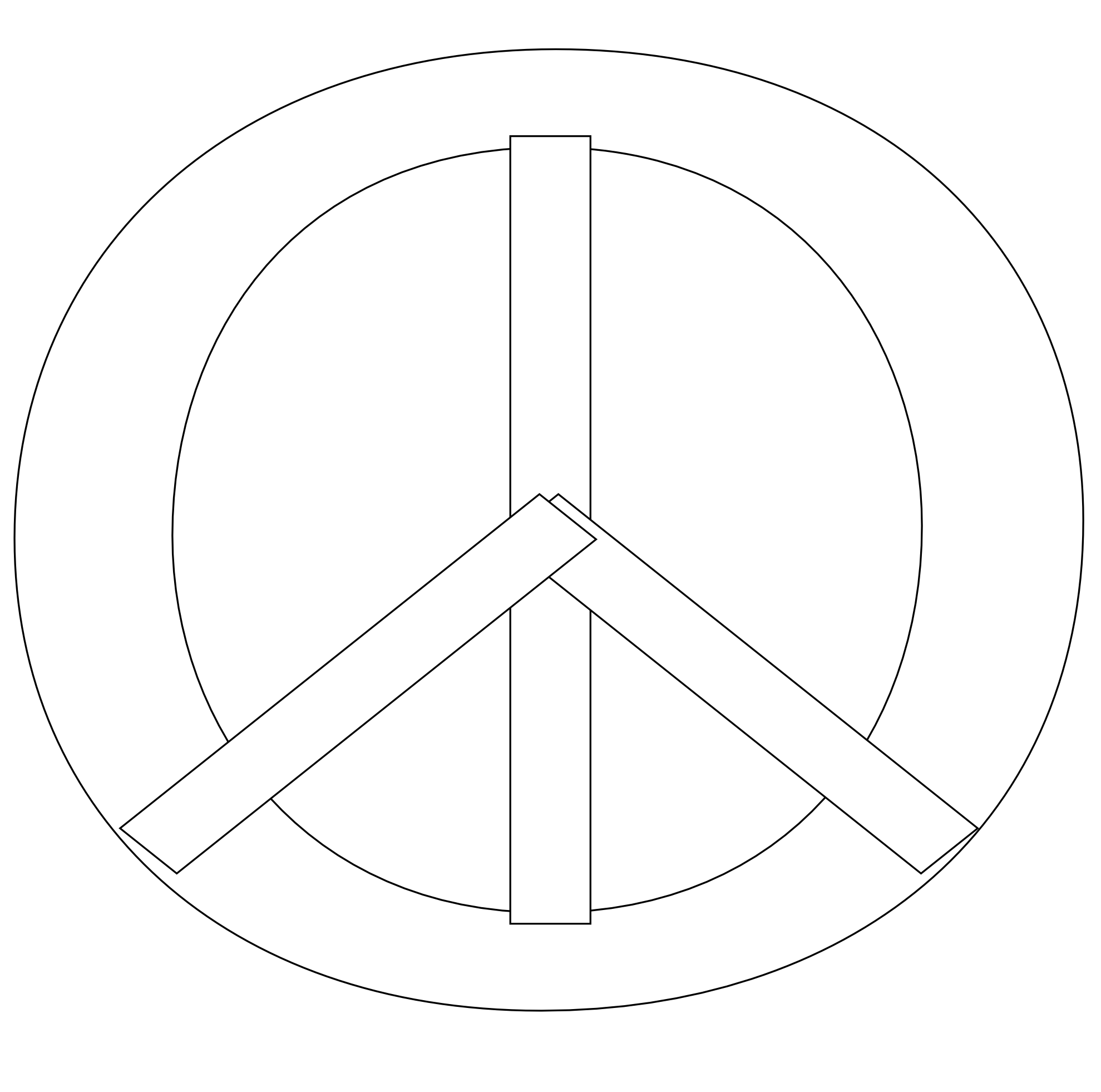 1979x1962 Clip Art Peace Sign 19 Black White Line Art