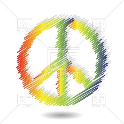 400x400 Colorful Peace Symbol Royalty Free Vector Clip Art Image