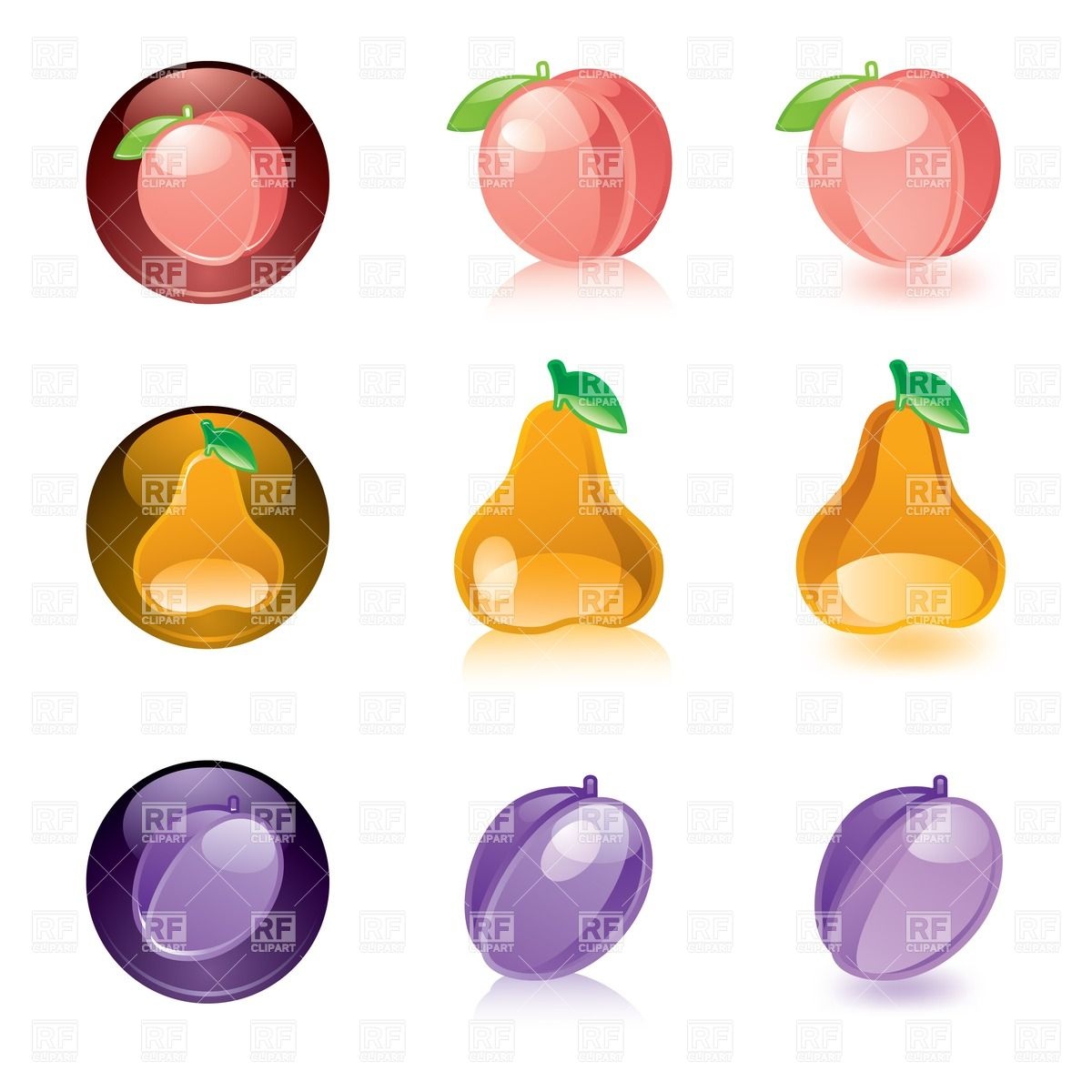 1200x1200 Stylish Fruits Icons