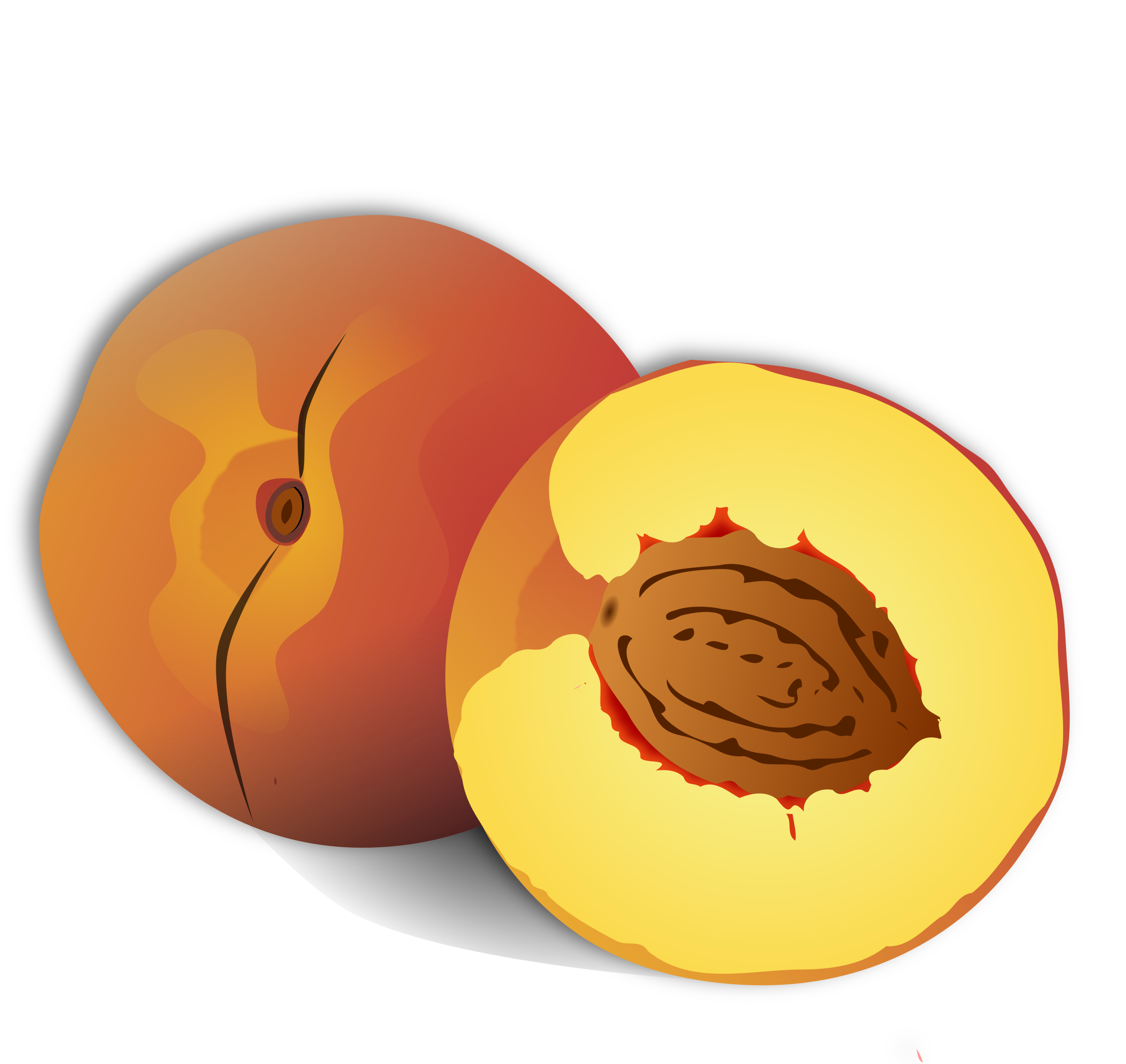 2400x2268 Peach Clipart Cartoon