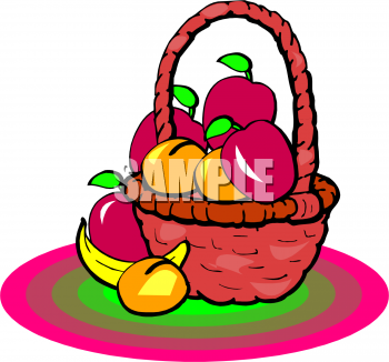 350x326 Clipart Apples And Peaches Fruit Basket