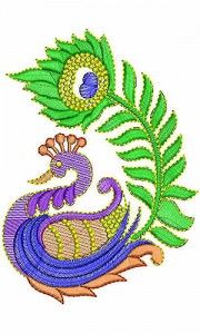 180x300 Kalamkari Peacock. Kalamkari Uses Vegetable Dyes And Neeeds