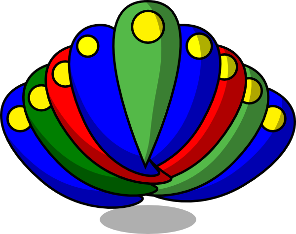 600x475 Peacock Feather Primary Colors Clip Art