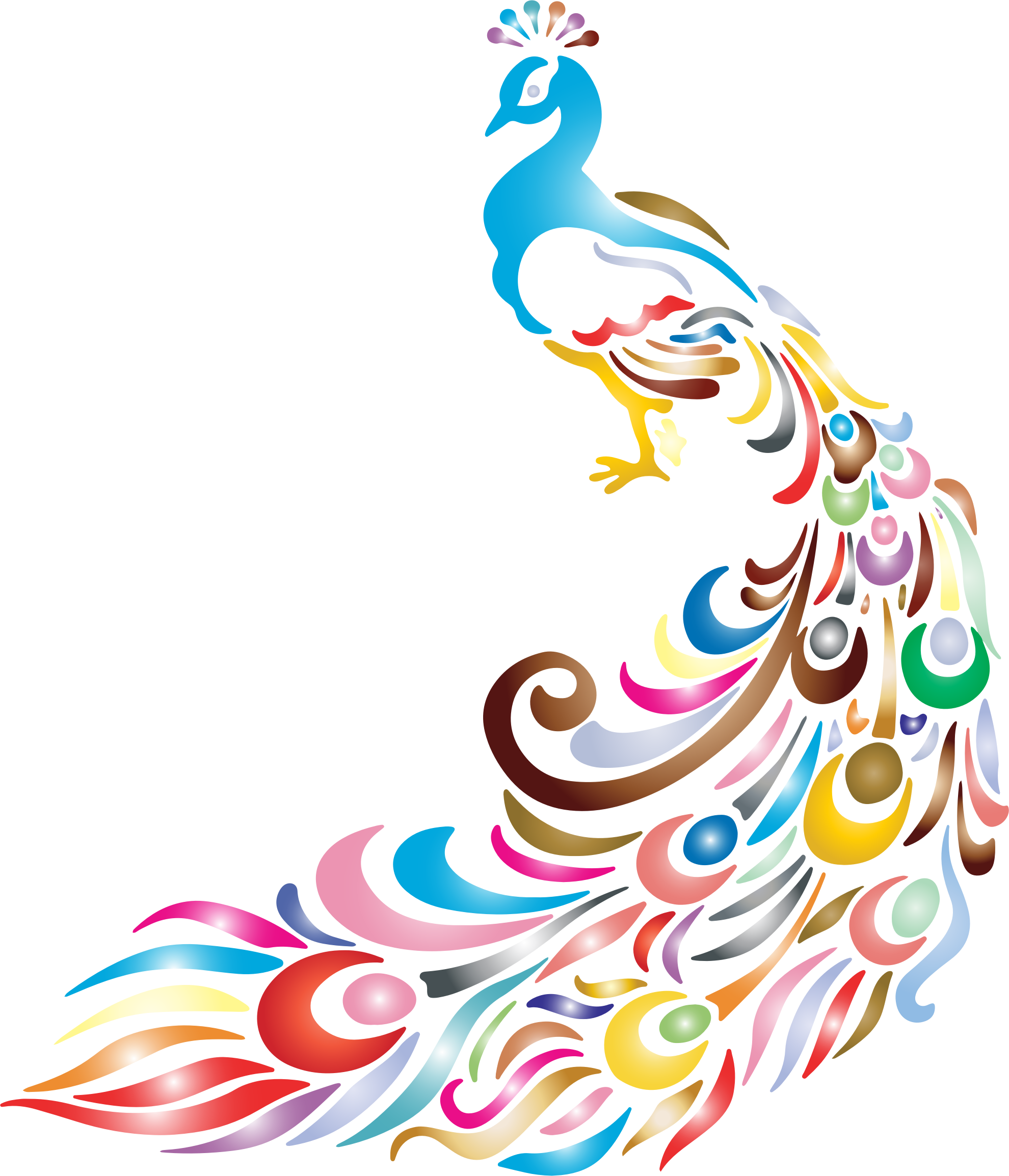 1980x2308 Clipart Chromatic Peacock 2 No Background