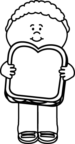 259x498 Black And White Kid With Peanut Butter And Jelly Sandwich Clip Art