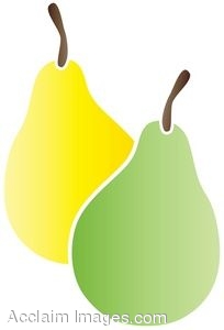 204x300 Clip Art Illustration Of Two Pears