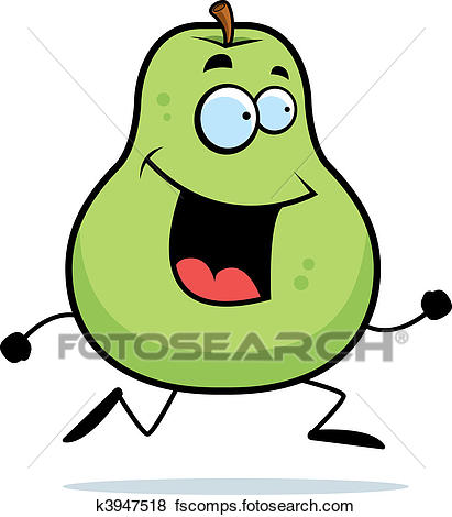 411x470 Clip Art Of Pear Running K3947518