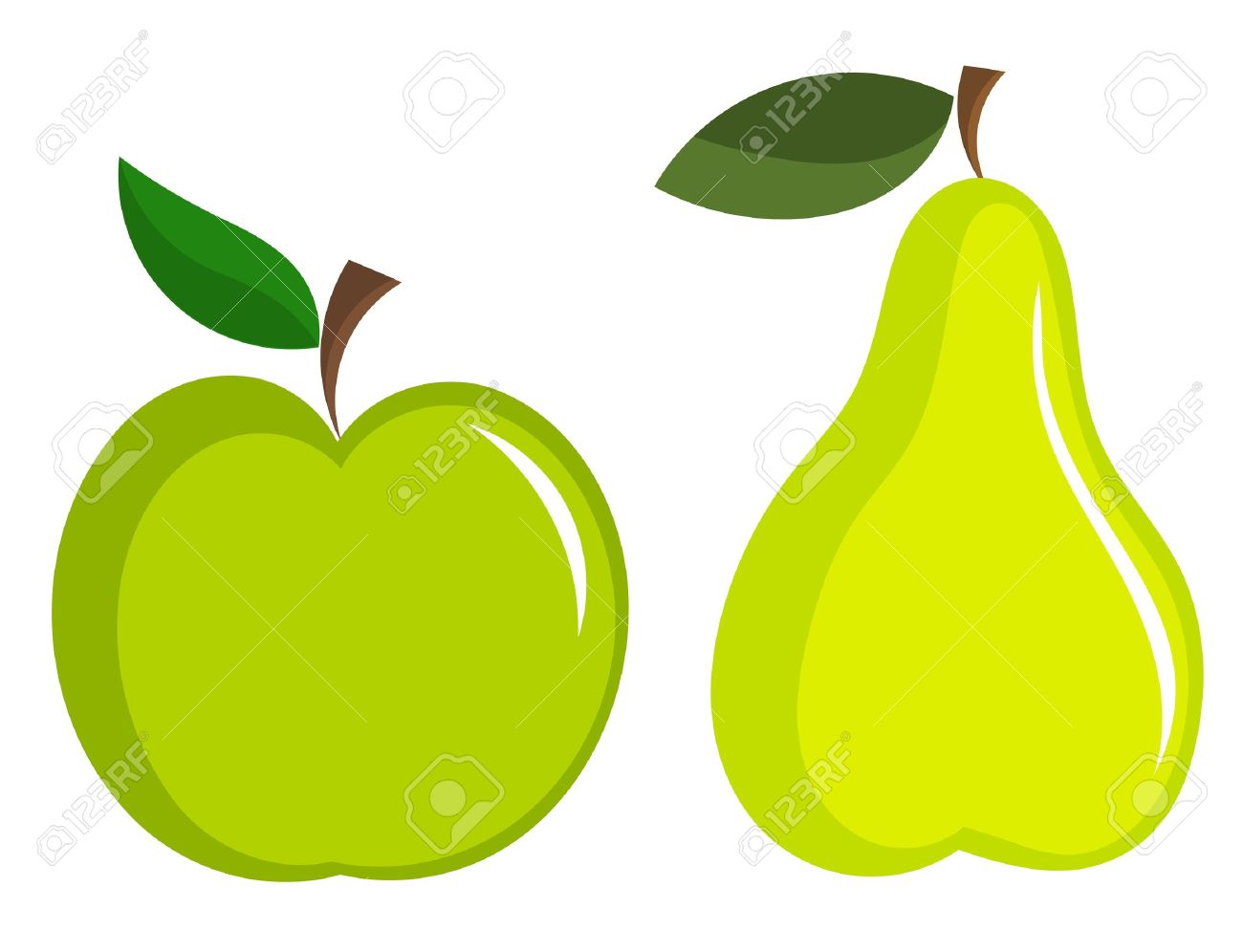 1300x996 Green Apple Pear Icons Royalty Free Cliparts, Vectors,