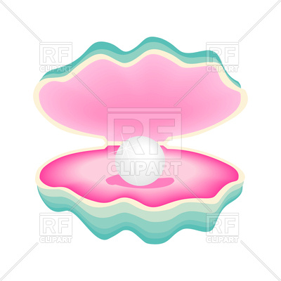 400x400 Illustration Of A Beautiful Pearl In A Shell On A White Background