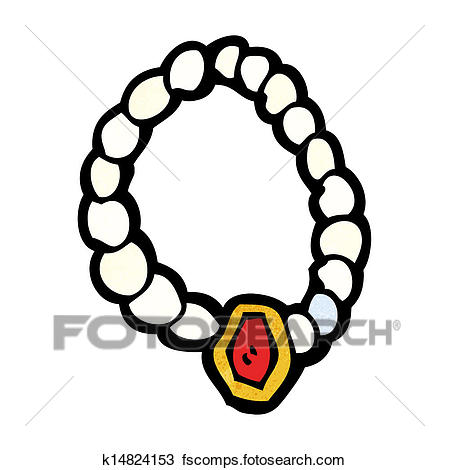449x470 Clipart Of Cartoon Pearl Necklace K14824153
