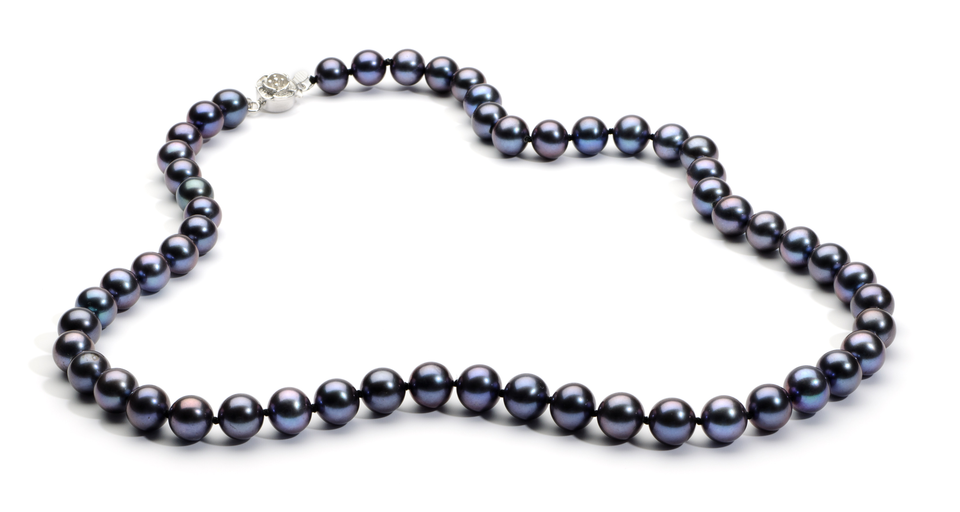 3326x1775 8 9 Mm Aaa Certified Black Freshwater Pearl Necklace With Silver
