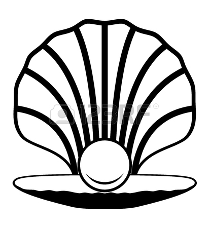 412x450 Black Pearl In Shell Icon. Vector Royalty Free Cliparts, Vectors