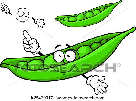 450x335 Clip Art Of Cartoon Green Pea K25439017