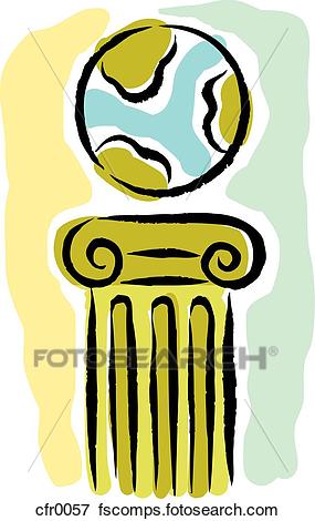 285x470 Stock Illustration Of Globe On A Pedestal Cfr0057