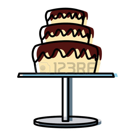 450x450 Wedding Cake And Pedestal Sweet Food Vector Illustration Royalty