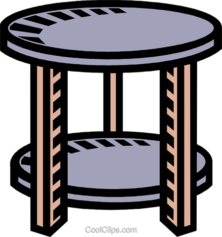 449x480 Round Table, Pedestal Royalty Free Vector Clip Art Illustration