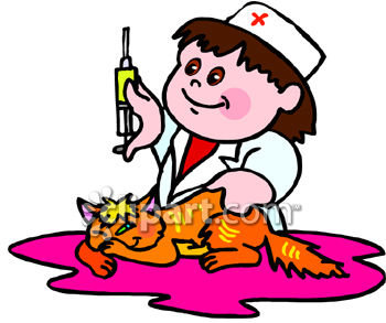 350x293 Royalty Free Clip Art Image Little Girl Playing Nurse With Her Cat