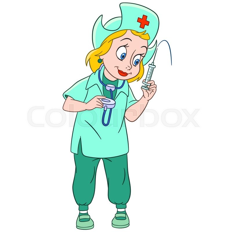 800x800 Cute And Friendly Cartoon Woman Nurse (Pediatric Nurse, Doctor