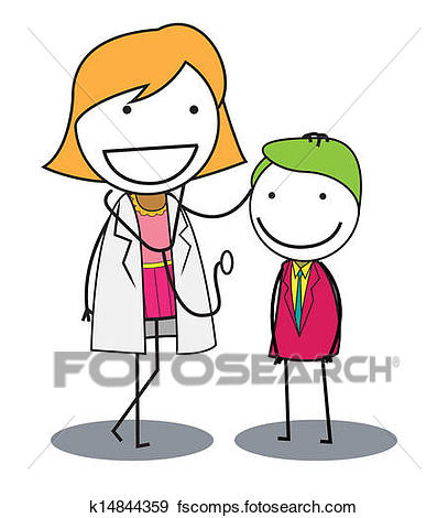 407x470 Clip Art Of Female Doctor With Patient K14844359