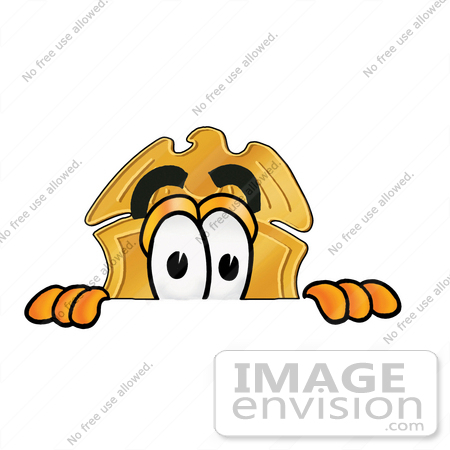 450x450 Clip Art Graphic Of A Gold Law Enforcement Police Badge Cartoon