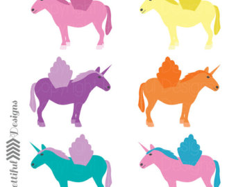 340x270 Unicorn Clip Art Etsy