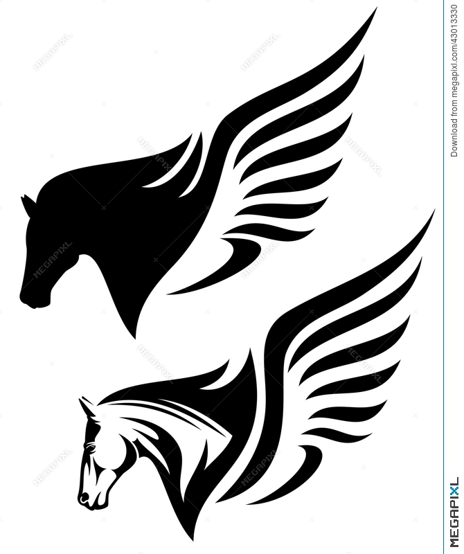 670x800 Pegasus Head Illustration 43013330