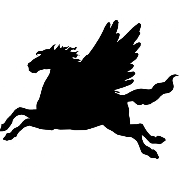 626x626 Pegasus Winged Horse Black Side View Silhouette Shape Icons Free