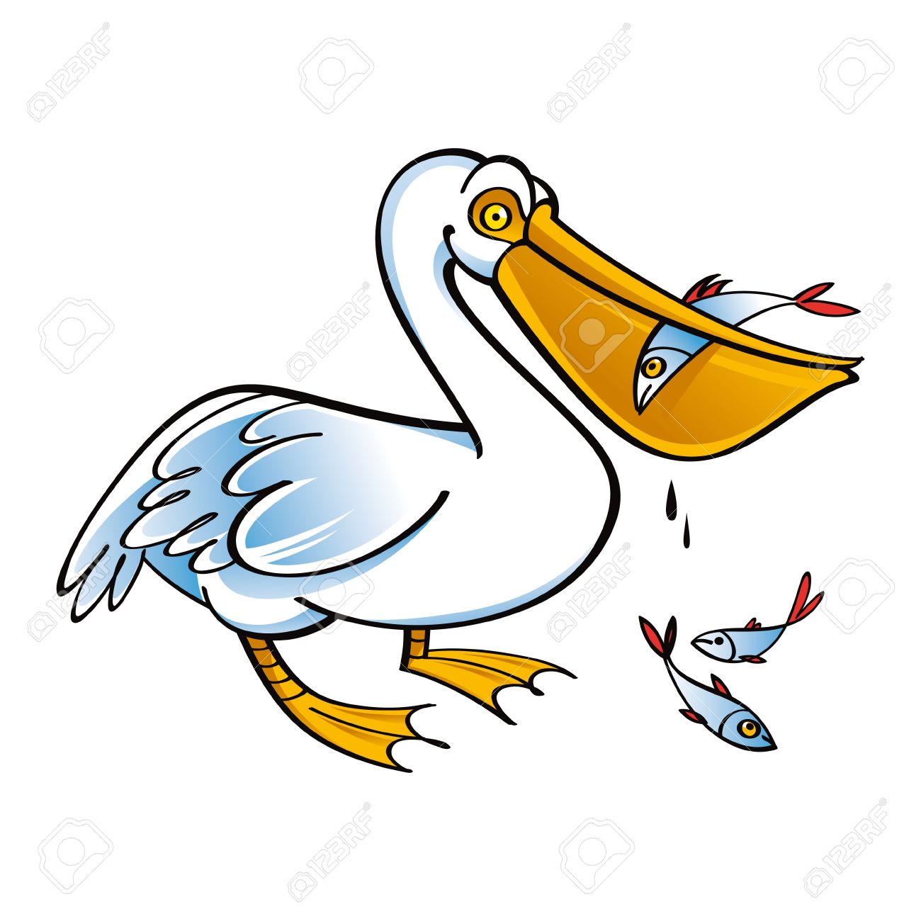 1300x1300 Pelican With Fish Food Bird Fauna Royalty Free Cliparts, Vectors