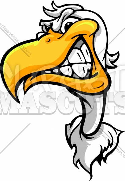 409x590 Aggressive Pelican Or Seagull Head Cartoon Vector Clipart Mascot