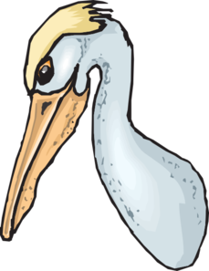 229x297 Blue Pelican Head Clip Art