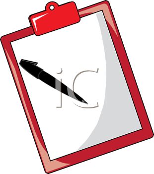 310x350 Red Office Clipboard With Pen And Paper