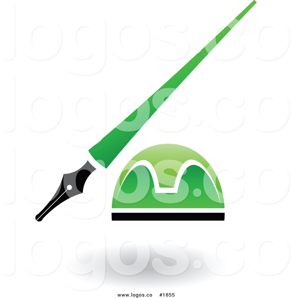 1024x1044 Royalty Free Vector Light Green And Black Pen And Ink Well Logo By