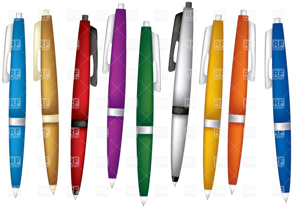 1200x857 Color Pen Set Royalty Free Vector Clip Art Image