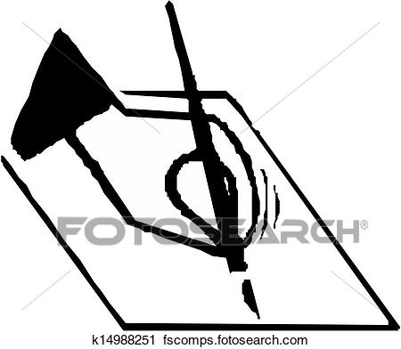 450x392 Clipart Of Hand Writing Pen K14988251