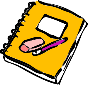 300x291 Pencil Eraser And Journal Clip Art