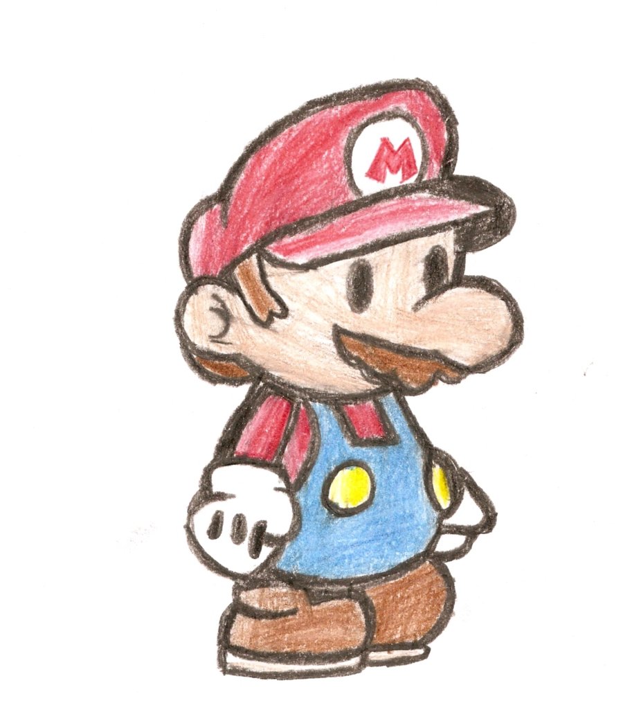900x1012 Paper Mario Pencil Drawing By Bltspirit