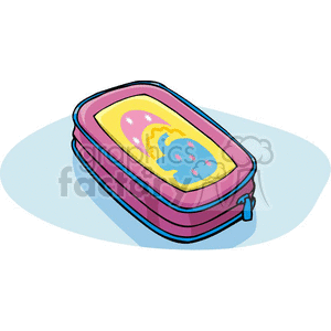 300x300 Royalty Free Cartoon Pencil Box With An Image Of An Elephant