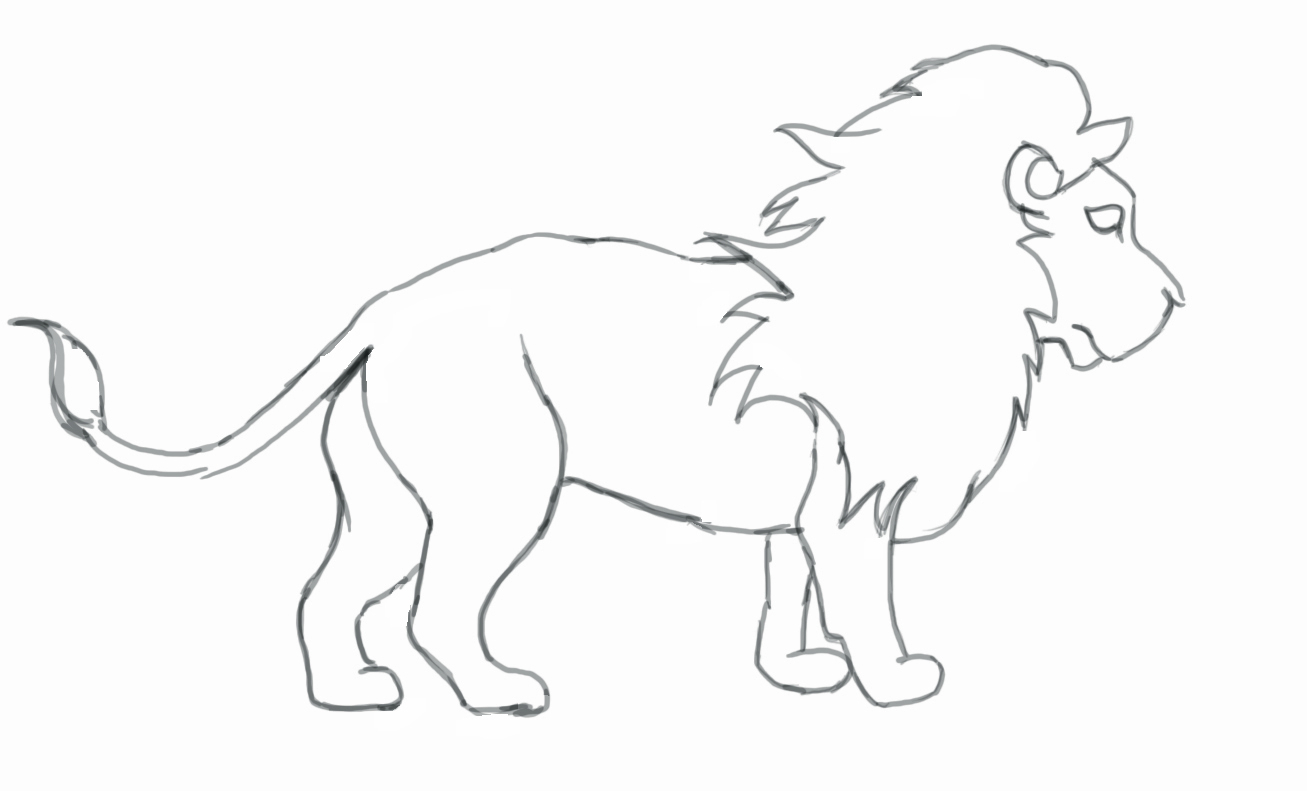 1307x791 Easy Pencil Sketches Of Cartoon Lion