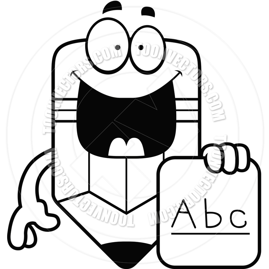 940x940 Cartoon Pencil Alphabet (Black And White Line Art) By Cory Thoman