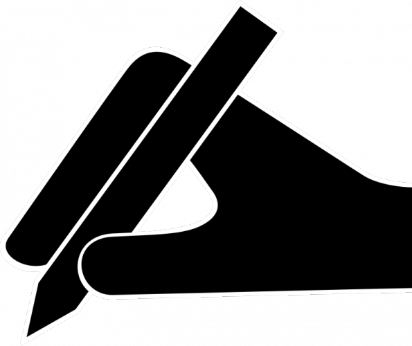 595x500 Hand And Pen Vector Silhouette Clipart Panda