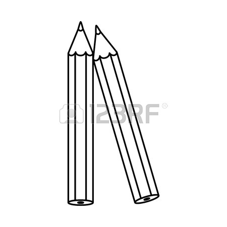 450x450 Silhouette One Colored Pencil Icon Vector Illustration Royalty