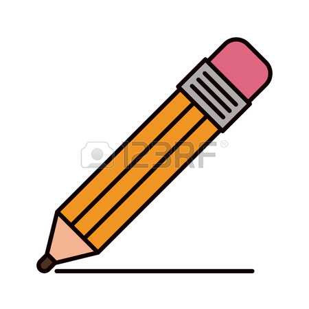 450x450 Color Crayon Stripe Image Of Pencil With Eraser Vector