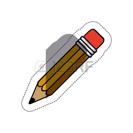 450x450 Colorful Pencil Silhouette And End Part Pixelated Vector